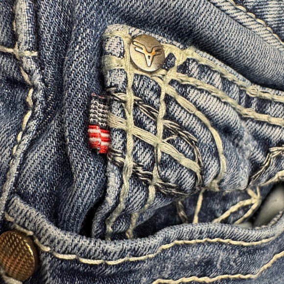 VIGOSS Women's Chelsea Slim Boot Jeans Medium Wash Embellished Pockets 7/8 - Picture 5 of 6